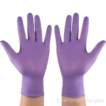 Guanti di nitrile da laboratorio senza polvere viola